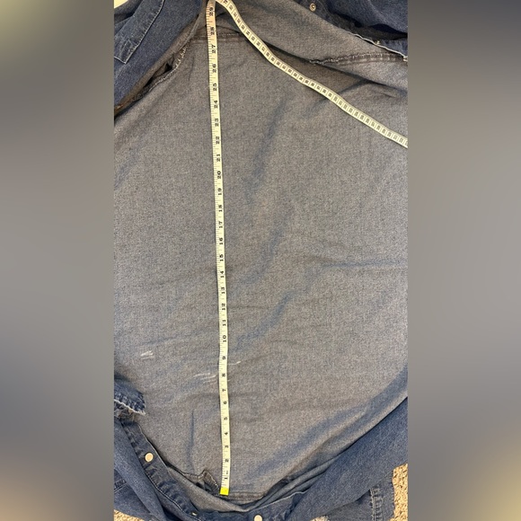 Missguided Plus Super Distressed Hem Denim Shirt Jacket Dress Blue Sz Large ASOS - Picture 12 of 13